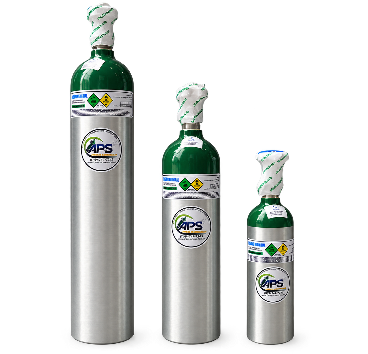 Cilindros de oxigênio medicinal